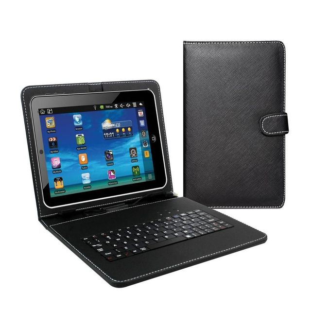 7" Inch Tablet Keyboard Case-Premium Black/Blue/White Tablet Covers & Cases