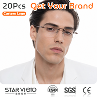 Monture de lunettes sans monture de qualité supérieure pour hommes et femmes, lunettes professionnelles en métal, style minimaliste, lunettes optiques sans monture