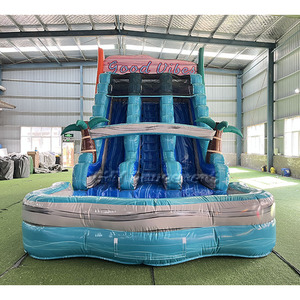 <span class=keywords><strong>Location</strong></span> pour fêtes : Parc aquatique gonflable à thème estival, 19 pieds de haut, <span class=keywords><strong>avec</strong></span> toboggan à double piste et <span class=keywords><strong>piscine</strong></span> - Product Image 1