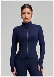 Veste de yoga respirante et ajustée pour femme <span class=keywords><strong>Lulus</strong></span> Sporty, manches longues avec trous pour <span class=keywords><strong>les</strong></span> pouces, col montant, idéale pour l'extérieur - Product Image 6
