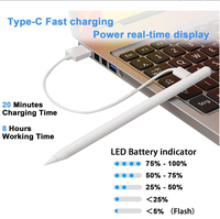 Pena Stylus Magnetik Pintar dengan Palm Rejection untuk Pad 10/9/8/7/6 Mini 6/5 Air 5/4/3 Pro 11 inci 3/2/1, Pro 12.9 inci 6/5/4/3