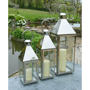 ตะเกียงตั้งพื้นสวน สแตนเลสสตีล ตกแต่งด้วยกระจก - Product Image 3