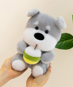 Peluche chien Schnauzer Milk Tea mignon et câlin, de haute qualité, bon marché, OEM/ODM d'usine, idéal <span class=keywords><strong>pour</strong></span> les cadeaux - Product Image 3