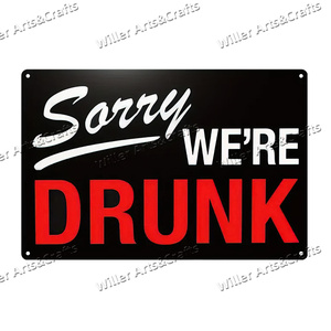 Sorry We are Stoned Drunk Plaque métallique vintage Living Room bar bureau atelier décoration murale enseignes en étain - Product Image 2