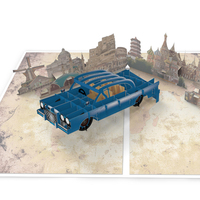 WIPSHENG OEM – cartes d'anniversaire de voiture bleues 3d, design de luxe personnalisé, cartes de vœux pop-up avec musique