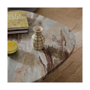 Simple Design Modern Round Natural Marble Side <b>Table</b> Customize Shape Base Living Room End - Product Image 1