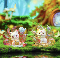 Figur Resin Kotak Misteri Rubah Sembilan Ekor Fantasi Cina, Kemasan Asli, Mainan Koleksi Hewan Mitologi Kawaii