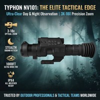 TYPHON NV101 - Telescopio de Visión Nocturna Profesional Táctico Ajustable de Aleación de Aluminio, 3-18x 22 mm, Base de Montaje, Impermeable