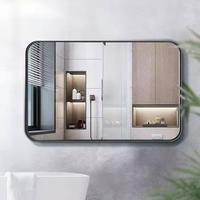 Miroir mural pleine longueur en verre encadré en alliage d'aluminium, design traditionnel, cadre rectangulaire, écologique, pour chambre à coucher