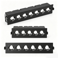 Spot LED linéaire encastré en aluminium pour plafond, design anti-éblouissement, idéal pour l'éclairage domestique du salon