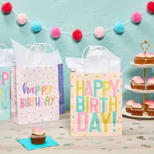 Colorful Art <b>Paper</b> Gift Bags for Kids Custom LOGO Wrapping <b>Tissue</b> <b>Paper</b> Happy Birthday Party Decorations for Girls and Boys - Product Image 5