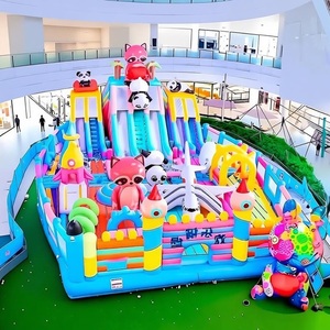 Parco Divertimenti Gonfiabile Commerciale per Bambini e Adulti: Grande Castello Gonfiabile da Esterno con Scivolo e Ostacoli - Combo Parco Tematico Gonfiabile - Product Image 3