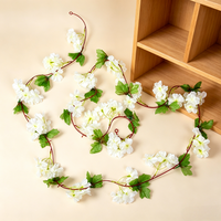 Harga Pabrik 18 Tangkai Bunga Sakura Sutra Realistis Garland Bunga Gantung Buatan Gaya Nordik untuk Thanksgiving Natal Dekorasi Rumah