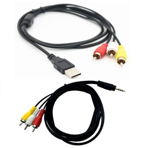 สายเคเบิล USB เป็น 3RCA AV ตัวแปลงสัญญาณเสียงวิดีโอ สายเชื่อมต่อคอมพิวเตอร์ ตัวผู้ ตัวเมีย ตัวนำทองแดง ปลอกหุ้ม PVC - Product Image 1