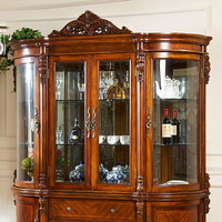 Buffet de sol classique chinois en bois, meuble de salon haut décoratif avec vitrine, servant de meuble à vin de luxe pour salle à manger