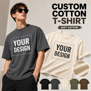 <b>Men</b> Tshirt Custom Design Cotton Oversized Streetwear Premium 100% Cotton Soft Loose Fit Casual Short Sleeve Tee OEM ODM Style - Product Image 1