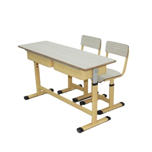 Escritorio y Silla Doble Moderna para Adultos, Mesa de Estudio Ajustable de Madera en Color <span class=keywords><strong>Blanco</strong></span> <span class=keywords><strong>Tiza</strong></span>, Según se Requiera - Product Image 1