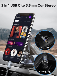 Câble audio USB-C tressé 2-en-1 de qualité supérieure avec charge rapide 18W et son Hi-Fi – Vente en gros - Product Image 3