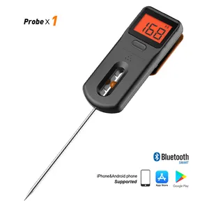Profesional Bluetooth Hitam Display Digital Makanan Termometer Daging untuk Dapur MiniX2