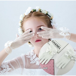 Gants pour enfants en maille avec nœud et fleur de perles, pour décoration de fête, mariage, événements et cadeaux de fête, vente en gros - Product Image 4