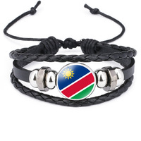 Bracelet en fil ciré tressé avec drapeau national du Malawi, cordon réglable, souvenir culturel africain, cadeau