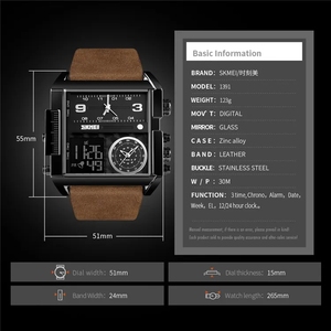 Montres pour hommes <span class=keywords><strong>Skmei</strong></span> <span class=keywords><strong>1391</strong></span> à la mode, vente en gros, montres de sport de haute qualité pour hommes - Product Image 5