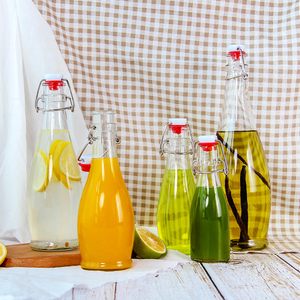 Botella de cerveza de 32 onzas con tapa Flip para Kombucha kéfir de extracto de vainilla <span class=keywords><strong>coquito</strong></span> de jugo de té botellas de cristal - Product Image 3