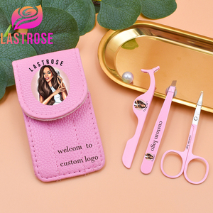 Ensemble de ciseaux et de pinces à épiler pour les sourcils, <span class=keywords><strong>prix</strong></span> d'usine, marque privée, outils cosmétiques en acier inoxydable, pinces à épiler pour les cils - Product Image 1