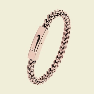 Bracelet Chaîne Épi de Blé en Acier Inoxydable pour Hommes, Largeur 6mm, Longueur 21cm, Bracelets Maillons Tendance avec Fermoir Barillet, Plaqué Or 18K, Vente en Gros - Product Image 4