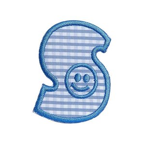 Toppa Ricamata Personalizzata 50MM con Faccina Sorridente e Lettere A-Z, Applicazione da Cucire o Termoadesiva per Giubbotti e Abbigliamento per Bambini - Product Image 1