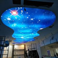 Película Decorativa para Techo Falso, Techo de PVC de Malasia, Plafond Tendu, Plástico con Diseño de Cielo Estrellado, Impresión UV, Techo Falso Francés