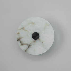 OEM/ODM Vente en gros Moderne Simple Luminaire mural LED <span class=keywords><strong>rond</strong></span> en albâtre, Lampe murale ronde en marbre d'albâtre espagnol pour salon et chambre à coucher - Product Image 2