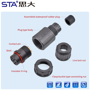 E13 Ren nối không thấm nước Nam Nữ 2 3 4 5 6 7 8 10 12 14 18 Pin 13/16-28uns vít lắp ráp hàng không cắm - Product Image 4