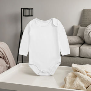 Wholesale Soft Cotton Autumn <strong>Blank</strong> <strong>Baby</strong> Clothes <strong>Rompers</strong> Custom Breathable Solid Newborn Bodysuit - Product Image 1