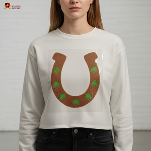 Parches Termoadhesivos DTF Personalizados al por Mayor, Grandes, de Felpa, con Diseño de Trébol de Cuatro Hojas, para Ropa - Product Image 5