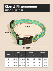 다색 인쇄 개 목걸이 패션 중소형 및 대형 개를위한 간단한 스타일 강한 나일론 애완 동물 용품 핏불 푸들 - Product Image 6