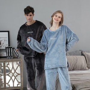 <strong>Flannel</strong> <strong>Pyjamas</strong> for Women Autumn/Winter Warm Suit Coral Fleece <strong>Pyjamas</strong> <strong>Man</strong> Plus Fleece Couple's Home Dress - Product Image 2