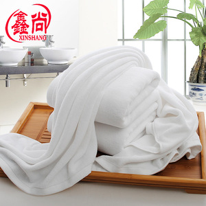 Serviette de bain en coton pur Xinshang 70x140 cm, blanche, pour hôtel, douce, épaisse, avec personnalisation du logo - Product Image 2
