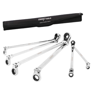 Jeu de clés à anneau double face en acier au chrome-vanadium Disen, 6 pièces, extra longues, 8-19 mm, métriques, anti-étincelles, qualité industrielle, à fourche - Product Image 4