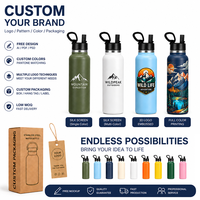 Botella de Agua de Marca Privada al por Mayor, Termo de Acero Inoxidable Aislado, Logotipo Personalizado, Embalaje OEM, Fabricante de Botellas para Bebidas