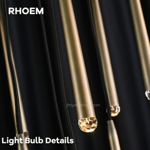 Lustre rond RHOEM RH <span class=keywords><strong>Aquitaine</strong></span> 18''24''30''48'' en laiton massif et verre, LED dimmable, certifié UL, luminaire de plafond - Product Image 5