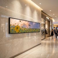 Écran LCD étiré de 47,6 pouces, résolution 1920x360, Android 9.0, signalisation numérique pour la publicité sur les étagères de vente au détail