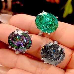 Tu Bird's Nest cut 15*18mm Cubic Zirconia Colorful <b>Rings</b> Copper White Gold Plated trending jewelry 2026 new arrivals - Product Image 1