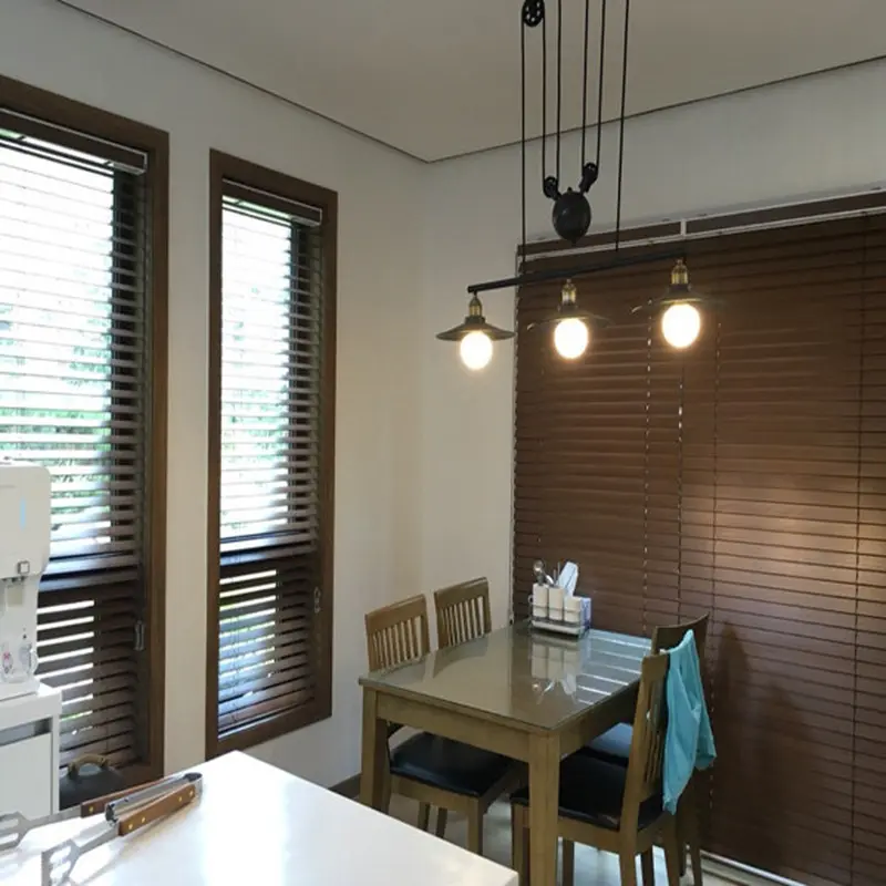 Xirui Slat 2 Inch Custom Size Wooden Window Basswood Curtains Cordless Faux Wood Fauxwood Venetian Blinds
