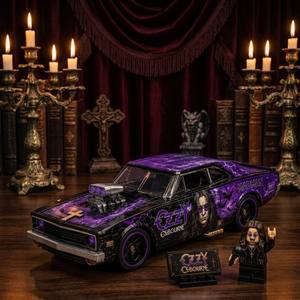 Jizai Purple Muscle Car Block Toy <b>Model</b> <b>Building</b> Set with Figure Brick for Display Collection ABS Material 14 Years & up - Product Image 3