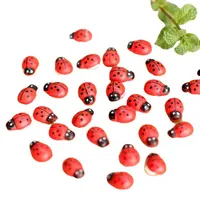 मिश्रित लकड़ी ladybugs-स्वयं चिपकने वाला मिनी ladybugs लकड़ी ladybirds परी उद्यान सामान गुड़ियाघर सजावट