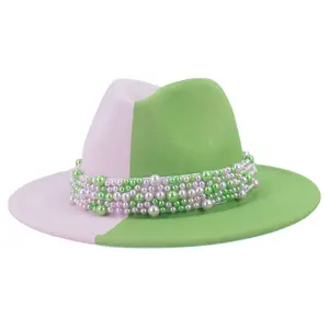 2023 AKA sombreros Fedora de fieltro <span class=keywords><strong>rosa</strong></span> y verde para mujer sombreros de Panamá de lana hechos por el <span class=keywords><strong>hombre</strong></span> en Stock - Product Image 3