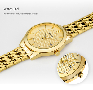inoxidable sólido banda <span class=keywords><strong>reloj</strong></span> de pulsera 5atm impermeable de oro simple colores dial calendario mano <span class=keywords><strong>reloj</strong></span> para hombre - Product Image 3