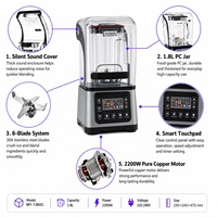 Mixeur commercial professionnel OEM d'usine, robuste, 2200 W, pour restaurant et bar, avec moteur puissant à haute vitesse en cuivre pur