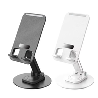 Support pliable à base d'aluminium Rotation à 360 degrés pour téléphone portable Tablette Support portable